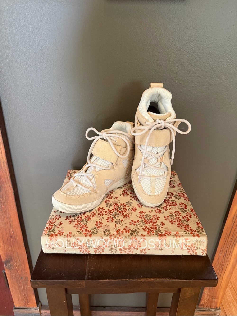 Sorel Out N About Buff Suede and Mesh Sporty Inner Wedge, 6.5M